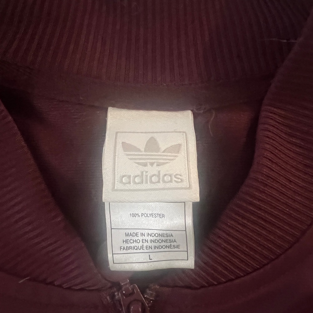 Adidas Men's Burgundy Bomber Jacket - Picture 3 of 4